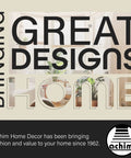 Text graphic stating "Bringing Great Designs Home" with a cozy decorated interior in the background.