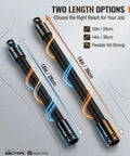 360 Degree Flex Rod For Impact Tools One Half Inch Flexible Drill Bit Shaft Socket Extension Bendable Spindle Adapter With Torque Ratchet Spanners Handy Hand Tool Bar For Tight Reach Automotive And Mechanical Repairs in two lengths