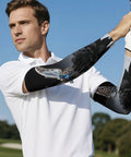 Stay Cool As Ice All Summer With These Dope Butterfly Arm Sleeves Featuring Breathable Ice Silk Material And Flexible Fit for sun protection during golf.