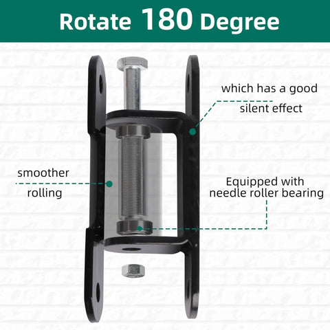 Beefy Heavy Duty Gate Hinge 7 Inch Black Outdoor Bolt On Fence Hinge for Heavy Gates 1000 Lbs Load Capacity Galvanized Inner Core Painted Outer Finish Weatherproof Outdoor Hardware Easy Install, 180° rotating hinge