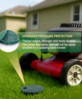 Weatherproof Sprinkler Valve Box Cover 5.5 Inch Inner Diameter 6 Inch Outer Diameter Two Pack Heavy Duty Outdoor Irrigation Valve Box Lid For Lawn And Landscaping Water System Control Durable Plastic shown in lawn with lawn mower