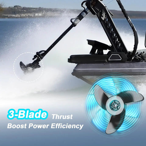 3 Blade Trolling Motor Propeller For Motorguide Machete III Compatible, 3.5 Hub, boating in shallow water