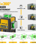 Workhorse Self Leveling Laser Level With Tripod, 3x360 Degree Laser Beams, 3D Leveler Tool For Construction And Picture Hanging, Magnetic Bracket, Hard Carry Case, Battery Not Included, Perfect For DIY Projects And Pro Jobs. 3x360° laser instrument showing horizontal and vertical beam modes