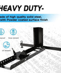Beefy 1800 Lbs Heavy Duty Motorcycle Wheel Chock Stand Upright Fits 15 To 22 Inch Wheels 3 To 5 Inch Tire Width Adjustable Front Wheel Chock For Trailer Truck Garage Power Coated Steel showing side view