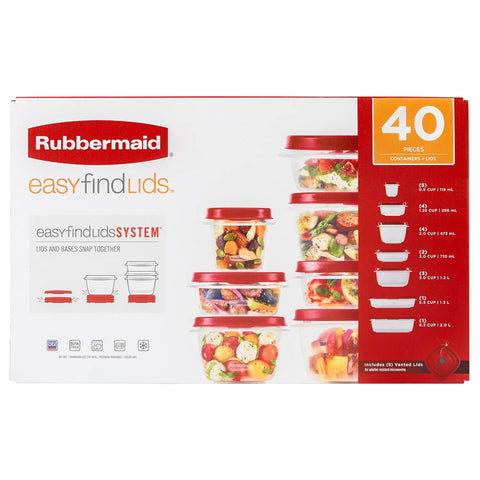 Box of 42 Piece Food Storage Containers With Lids Set For Kitchen Organization, features BPA free, microwave and dishwasher safe design.