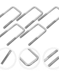 Durable Stainless Steel Square U Bolts Kit For Trailer Fastening Strong Heavy Duty Tube Hardware With Reliable Grip Easy Install No Rust showing six U bolts.