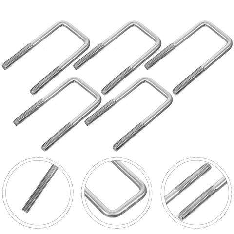 Durable Stainless Steel Square U Bolts Kit For Trailer Fastening Strong Heavy Duty Tube Hardware With Reliable Grip Easy Install No Rust showing six U bolts.