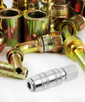Heavy Duty Workhorse Stainless Steel Air Hose Coupler Quick Connect Pneumatic Fitting on assorted metal fittings.