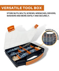 18 Compartments Hardware Gear Organizer Box With Removable Dividers And Accessible Hinged Lid For Nuts Bolts Screws Nails