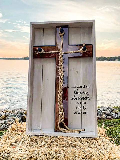 Wooden cross with dope twisted sisal rope for all around use natural twine for crafts DIY gardening and decor durable thick rope
