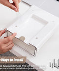 Two Pack Under Desk Storage Drawers With Smooth Slide Out Glides And Pick Either Adhesive Or Screw Mount Setup to Flex Your Workspace Without Breaking A Sweat Keep Clutter Gone For Your Daily Grind Survival, showing installation method.