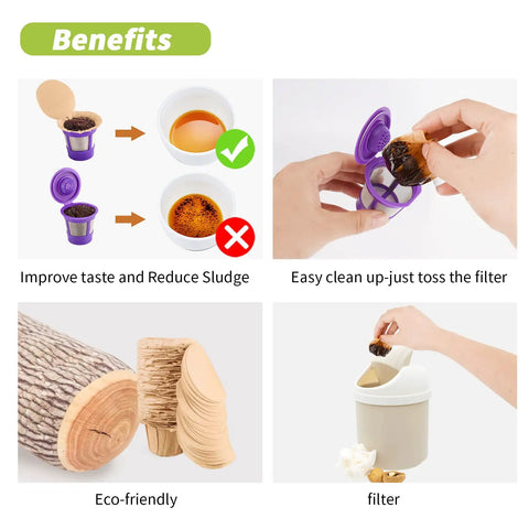 Benefits of Unbleached K Cup Filters With Lid For Reusable K Cup Filters Fits All Keurig Single Serve Machines 300 Count