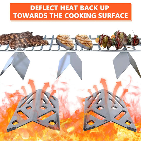 Heat Deflector For Weber Genesis II Grills GS4 Compatible Replacement Part 12.5 Inch Long By 4.25 Inch Wide Fits Genesis 300 Series