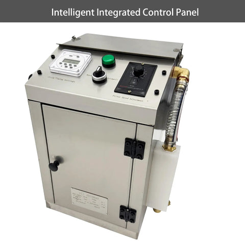 Heavy Duty Industrial Coolant Oil Skimmer With Oil Water Separator For CNC Machine Cutting Fluid Recycling At 13 Gph 2Mm Filter features an intelligent integrated control panel.