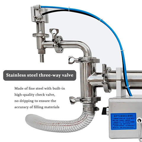 Shop Floor Ready Semiautomatic Pneumatic Liquid Filler Stainless Steel three-way valve with high-quality check valve