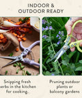 Indoor cooking and outdoor garden use of herbs and flowers pruning shears with easy lock dope lightweight garden snips carbon steel blades