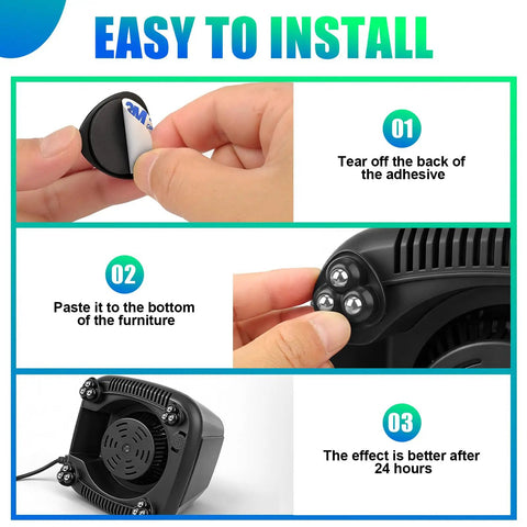 Easy installation steps for 10 Piece Self Adhesive Appliance Casters With 360 Degree Slick Swivel Rollers, Heavy Duty Abs Sticky Mover Pads.