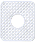 Two Pack Silicone Sink Protectors For Kitchen Sink With Trellis Pattern, 13 By 11 Inches, Center Drain, Non Slip, Easy Clean, Durable Silicone Mat, White