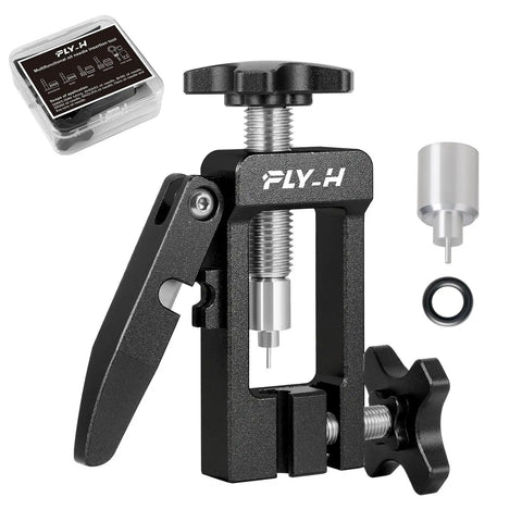 Hydraulic Brake Hose Fitting Insert Tool For Bikes DIY Friendly Needle Driver with olive head press and brake line entry device.