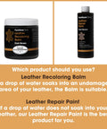 Leather Recoloring Balm Dark Brown Dye For Couches Furniture And Car Seats Scratch Remover And Fading Repair For Damaged Leather Restore Color And Shine With Easy Application in bottle beside repair paint.
