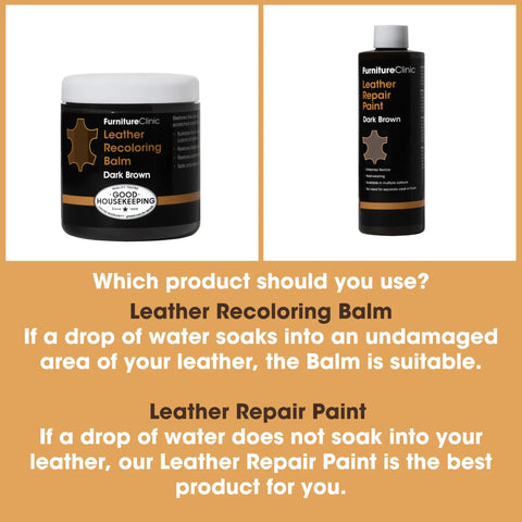 Leather Recoloring Balm Dark Brown Dye For Couches Furniture And Car Seats Scratch Remover And Fading Repair For Damaged Leather Restore Color And Shine With Easy Application in bottle beside repair paint.