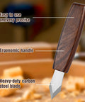 Dual Beveled Wood Marking Knife With Bombproof Beech Handle And Hella Sharp Vanadium Steel Core showcasing ergonomic handle and sharp blade.