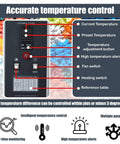 Control panel of Reliable Workhorse Heavy Duty Plastic Hopper Dryer Machine with temperature settings and alarm features.