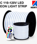 RGB LED Neon Rope Light Strip 10m Waterproof Dimmable With 24 Key Remote AC110120V Multi Colors And Modes for home decor
