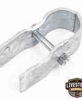 Heavy Duty Galvanized Horse Panel Clamp, 1-5/8 inch size, metal connector for livestock fencing, detailed view.