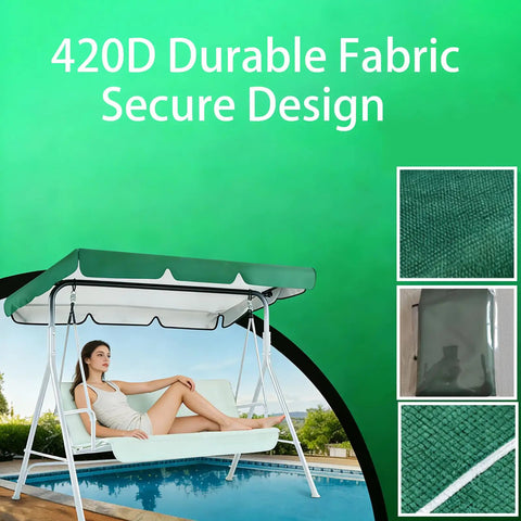 All Weather Patio Swing Canopy Replacement Cover For Outdoor Garden Yard Porch Two Seat Swing UV Waterproof