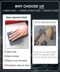 Comparison of Nano Sparkle Cloth Car Scratch Remover Kit with auto repair shop for light scratches and swirl marks removal.