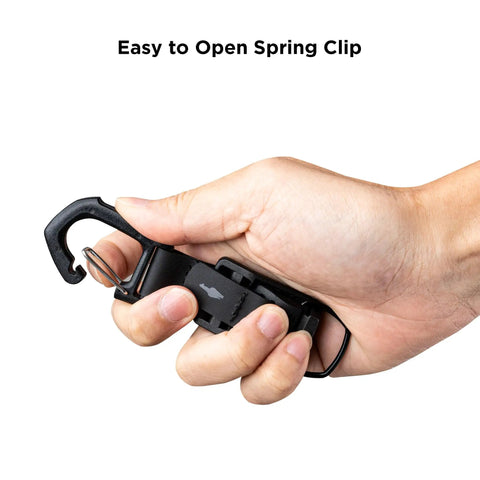 Person holding EDC Carabiner With Quick Release Keychain And Magnetic Belt Clip Dual Function For Keys Tactical Gear