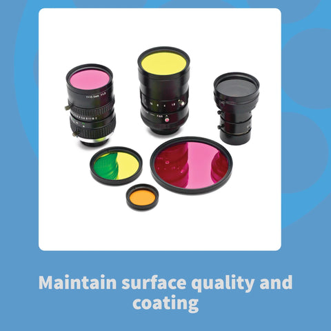 Camera lens filters set (6 pieces) in assorted colors including pink, yellow, green, and orange with metal frames