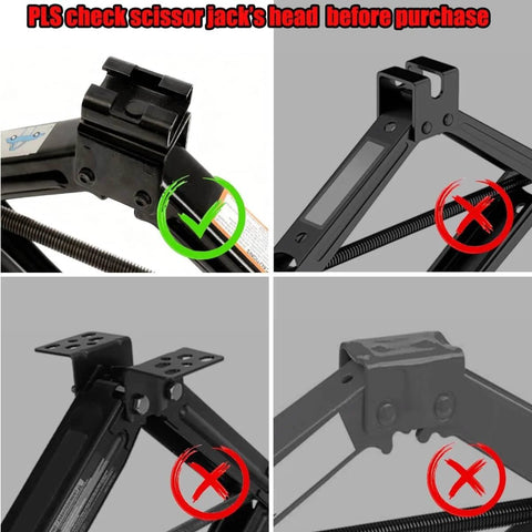 Check scissor jack head to fit Universal Scissor Jack Pads Rubber Pinch Weld Saddle Protector For Two Ton Jacks Anti Slip Car Lift Pad