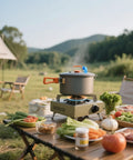 Outdoor cooking with Silicone Steam Diverter For Pressure Cooker High Temperature Resistant Exhaust Vent Tube on a camping stove
