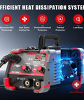 140Amp MIG Welder Flux Core Gasless 3 In 1 MMA Stick Lift TIG Welding Machine 110V Synergy IGBT Inverter Portable Welder showing heat dissipation