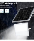 JUDYSSY Solar Flood Lights Outdoor Led 178Pcs 160Lm/W, waterproof solar panel in rain, for outdoor use.