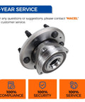 Front And Rear Wheel Bearing Hub Assembly 513277 For Buick Enclave 2008 To 2017, Chevrolet Traverse 2009 To 2017, GMC Acadia 2007 To 2016, Saturn Outlook 2007 To 2010 With 6 Lug And ABS No Fuss Install, 3-year service guarantee displayed.