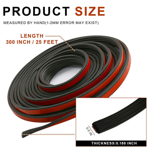 Dang Good Premium Epdm Foam Rubber Seal Strip 3 16 Inch Wide By 25 Feet Long shown coiled, 0.188 inch thick, ideal for weatherproofing.