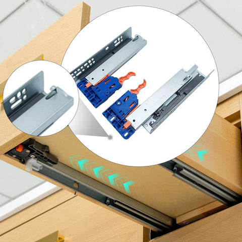 Smooth Glide Drawer Slides For Office Cabinets Pantry And Wardrobe Easy Install 1 Pair Heavy Duty Metal Runners details