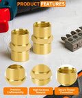 Eight Piece One Quarter Inch FNPT Female To Female Coupler Set For Air Compressors featuring brass hex head fittings
