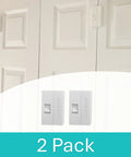 Rock Solid Bifold Door Lock Kit That Keeps Kiddos And Fur Babies Out Of Trouble While Blocking Finger Pinch Hazards Through A Slick Auto Click Design For Parents Dead Set On Creating Super Safe Family Habits Daily, showing two white locks on bifold doors.
