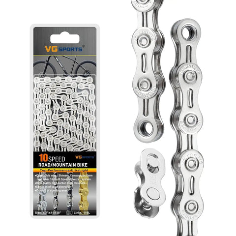 10-speed MTB chain portion, packaging visible, labeled VG Sports, for Ten Speed MTB Groupset Kit With Eleven To Fifty Teeth Cassette