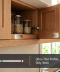 No Drill Magnetic Cabinet Door Catches For A Clean Look 12 Pack Ultra Thin Invisible Magnets on open wooden cabinet
