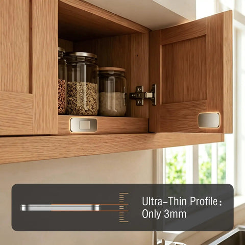No Drill Magnetic Cabinet Door Catches For A Clean Look 12 Pack Ultra Thin Invisible Magnets on open wooden cabinet