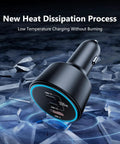 Game Changing 200W Car Charger With Triple Port USB C Adapter and PD 3.0 Fast Charging on ice background.