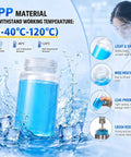 2 Oz Wide Mouth Lab Reagent Bottle Set Translucent HDPE Leak Proof Seal And Cap Durable Plastic Sample Bottle For Pills And Water Secure Storage For Lab Or Home Use 5 Pack, clear bottle