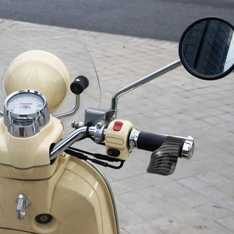 Scooter handlebars with Cruise Throttle Assist Handlebar Grips, ergonomic wave design for comfortable easy throttle control.