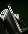 Golf Alignment Sticks 45 Inch Fiberglass Rods Training Aid Set of 2 white in golf bag with black club covers