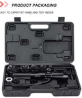 Hydraulic Hole Punch Kit With 6 Dies For Sheet Metal No Fuss Heavy Duty Puncher Lightweight Aluminum Alloy 66KN Pressing Force Case Opened
